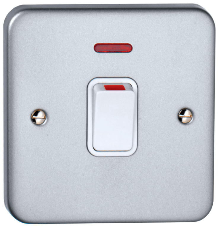 Deta Metal Clad 20A DP Switch With Neon & Back Box With Knockouts - M1214, Image 1 of 1