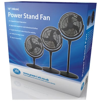 Prem-I-Air 55W 3 Speed 16-inch Pedestal Fan With Remote - Black - EH1862 - Return Unit, Image 3 of 4