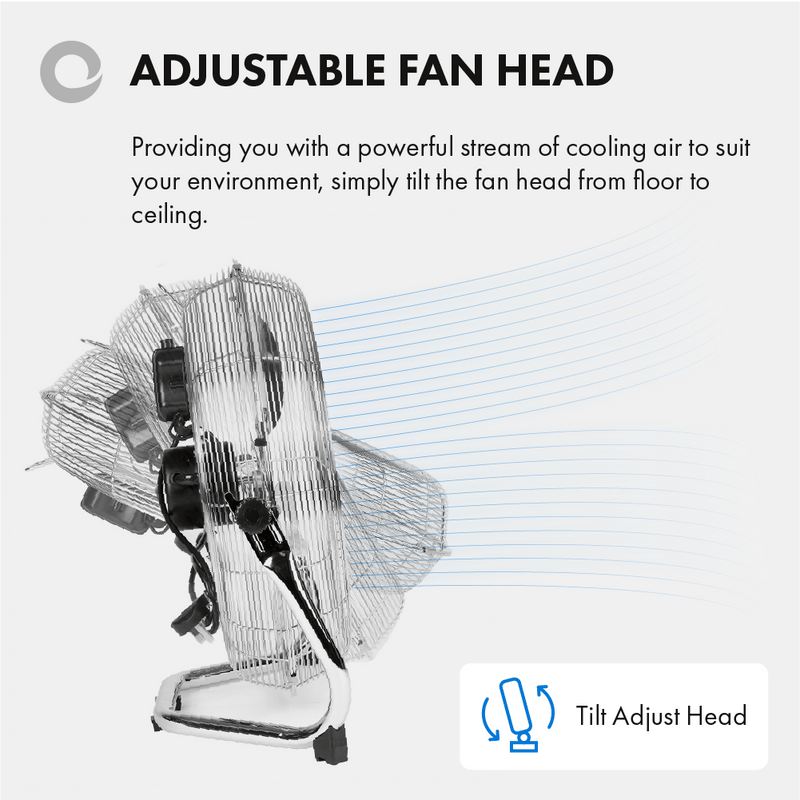 Devola High Power 80W 3 Speed 20-inch DC Floor Fan - Chrome - DV20FFC - Return Unit, Image 5 of 9