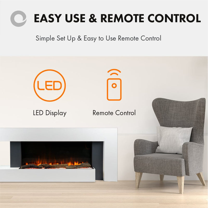 Devola Dorking 2kW Electric Fireplace Suite – DVWF202GW - Return Unit, Image 7 of 10