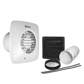 Xpelair Simply Silent LV100S Standard Square 100mm Fan with Wall Kit - 93031AW - Return Unit