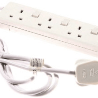 Deta 4 Gang 13A Extension Lead Switched with Neon 2m - F4W2IC