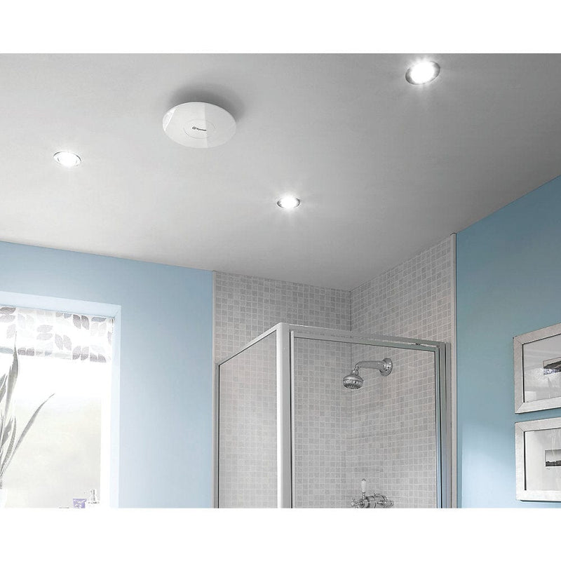 Xpelair C4HTSR 7W 4" 100mm Bathroom Extractor Fan Combined With Square - Round Baffle-Front With Humidistat And Timer - 078360 - Return Unit, Image 6 of 6