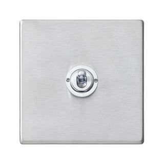 Hamilton Hartland G2 20AX 1 Gang 2 Way Screwless Toggle Light Switch - Satin Steel/Satin Chrome  - 7G24T21