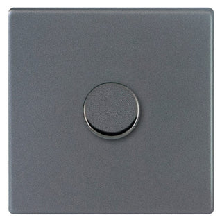 Hamilton Hartland G2 100W 1 Gang 2 Way Screwless Push Rotary LED Dimmer Switch - Anthracite Grey  - 7G2A1XLEDITB100