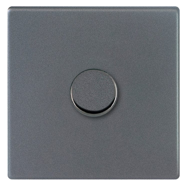 Hamilton Hartland G2 100W 1 Gang 2 Way Screwless Push Rotary LED Dimmer Switch - Anthracite Grey  - 7G2A1XLEDITB100, Image 1 of 1