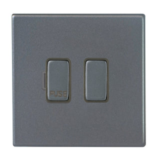 Hamilton Hartland G2 13A 1 Gang Screwless Switched Fused Spur - Anthracite Grey with Grey Inserts  - 7G2ASPGA-QG