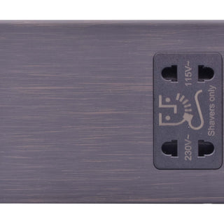Hamilton Hartland G2 115/230V Screwless Dual Voltage Shaver Socket - Etrium Bronze/Black Inserts  - 7G2EBSHSB