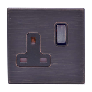 Hamilton Hartland G2 13A 1 Gang Screwless Double Pole Switched Socket - Etrium Bronze  - 7G2EBSS1EB-B