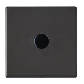 Hamilton Hartland G2 100W 1 Gang 2 Way Screwless Push On/Off Rotary LED Dimmer Switch - Matt Black  - 7G2MB1XLEDITB100