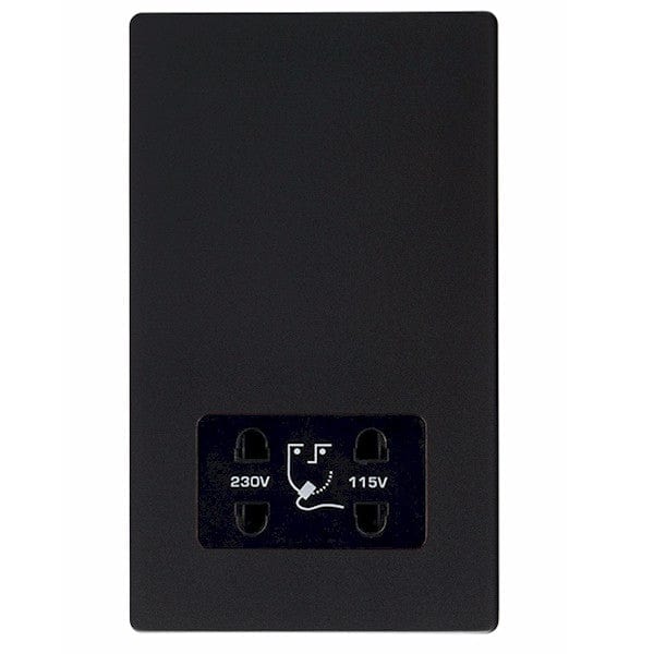 Hamilton Hartland G2 115/230V Screwless Dual Voltage Shaver Socket - Matt Black with Black Inserts  - 7G2MBSHSB, Image 1 of 1