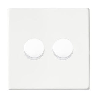 Hamilton Hartland G2 100W 2 Gang 2 Way Screwless Push On/Off Rotary LED Dimmer Switch - Matt White  - 7G2MW2XLEDITB100