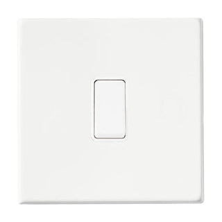 Hamilton Hartland G2 10AX 1 Gang Screwless Push To Make/Break Retractive Light Switch - Matt White  - 7G2MWRRTWH-W