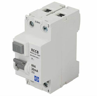 Lewden 80A 2 Pole 30mA Type A 6KA RCD - 80-30-2A