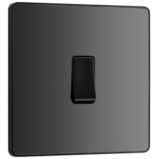 BG Evolve Black Chrome Single Light Switch 20A 16AX 2 Way - PCDBC12B