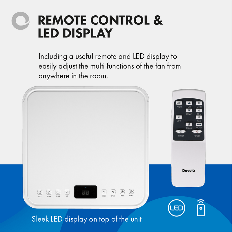 Devola Master 9000 BTU Portable Air Conditioner With Remote Control - White - DVAC09CW - Return Unit, Image 7 of 10