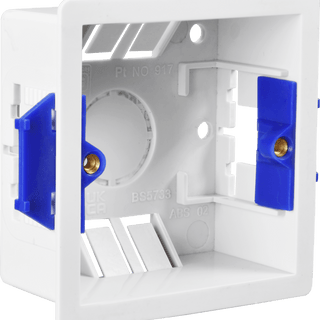 BG 1 Gang Dry Lining Back Box - 47mm Depth - White  - 917