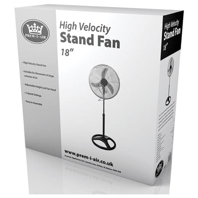 Prem-I-Air 75W 3 Speed 18-inch Oscillating Pedestal Fan - Black/Silver - EH1804 - Return Unit, Image 2 of 2