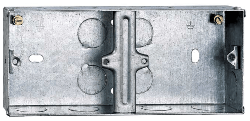 Deta Dual 1 Gang 35mm Metal Back Box - DB166, Image 1 of 1