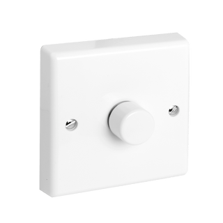 Aurora 1 Gang 2W 250VA Dimmer Switch White - AU-DSP251