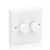 Aurora 2 Gang 2W 250VA Dimmer Switch White - AU-DSP252