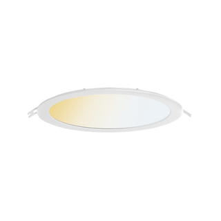 Aurora Slim-Fit 12W IP44 Colour Switchable Round Low Profile Downlight - Matt White - AU-PL12CS