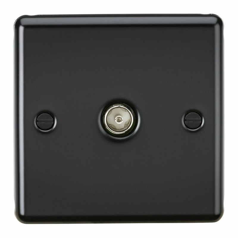 Knightsbridge TV Outlet (non-isolated) - Matt Black - CL010MB, Image 1 of 1