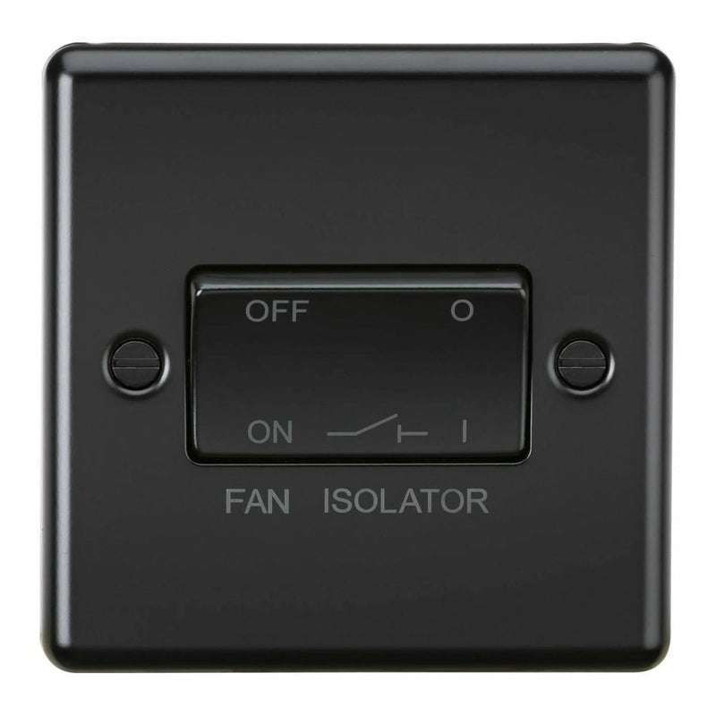Knightsbridge 10AX 3 Pole Fan Isolator Switch - Matt Black - CL11MBB, Image 1 of 1