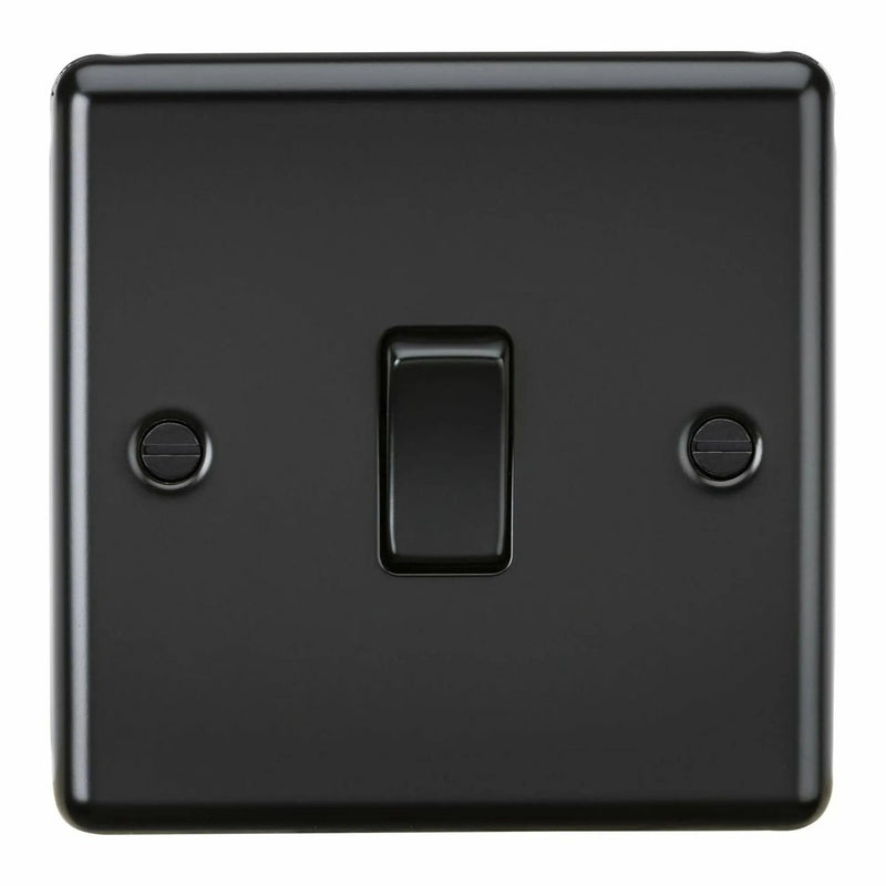 Knightsbridge 10AX 1G Intermediate Switch - Matt Black - CL12MBB, Image 1 of 1