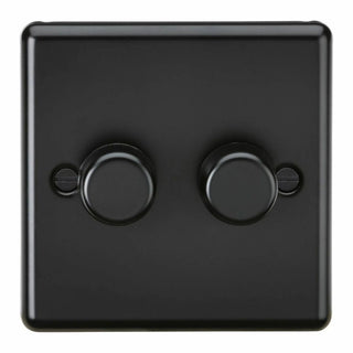Knightsbridge 2G 2 way 10-200W (5-150W LED) Intelligent dimmer - Matt Black - CL2192MBB