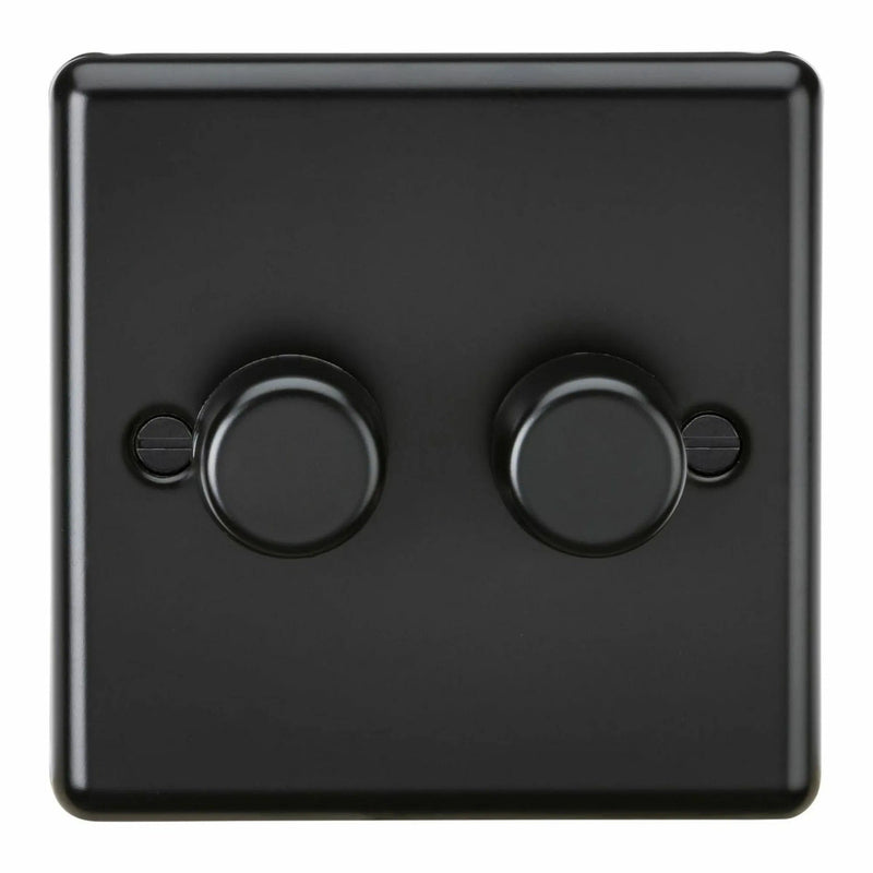 Knightsbridge 2G 2 way 10-200W (5-150W LED) Intelligent dimmer - Matt Black - CL2192MBB, Image 1 of 1
