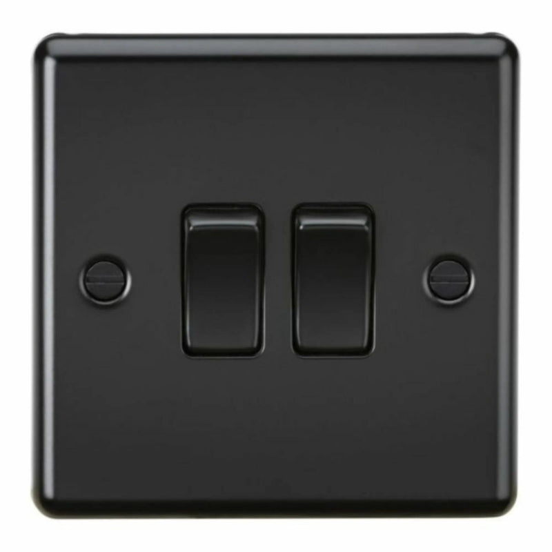 Knightsbridge 10AX 2G 2 Way Plate Switch - Matt Black - CL3MBB, Image 1 of 1