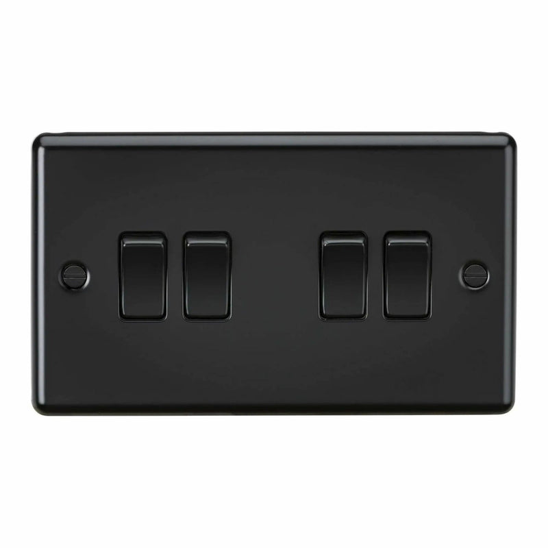 Knightsbridge 10AX 4G 2 Way Plate Switch - Matt Black - CL41MBB, Image 1 of 1