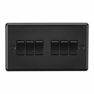Knightsbridge 10AX 6G 2 Way Plate Switch - Matt Black - CL42MBB