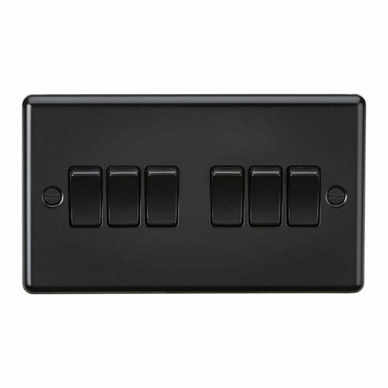 Knightsbridge 10AX 6G 2 Way Plate Switch - Matt Black - CL42MBB, Image 1 of 1