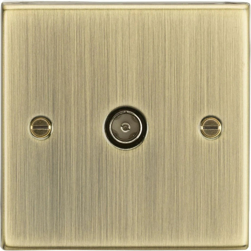 Knightsbridge TV Outlet (non-isolated) - Square Edge Antique Brass - CS010AB, Image 1 of 1