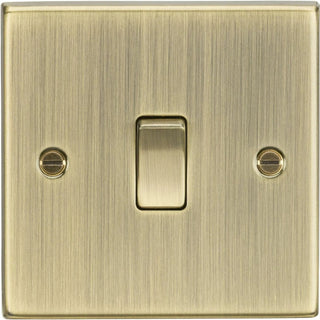 Knightsbridge 10AX 1G 2-Way Plate Switch - Square Edge Antique Brass - CS2AB