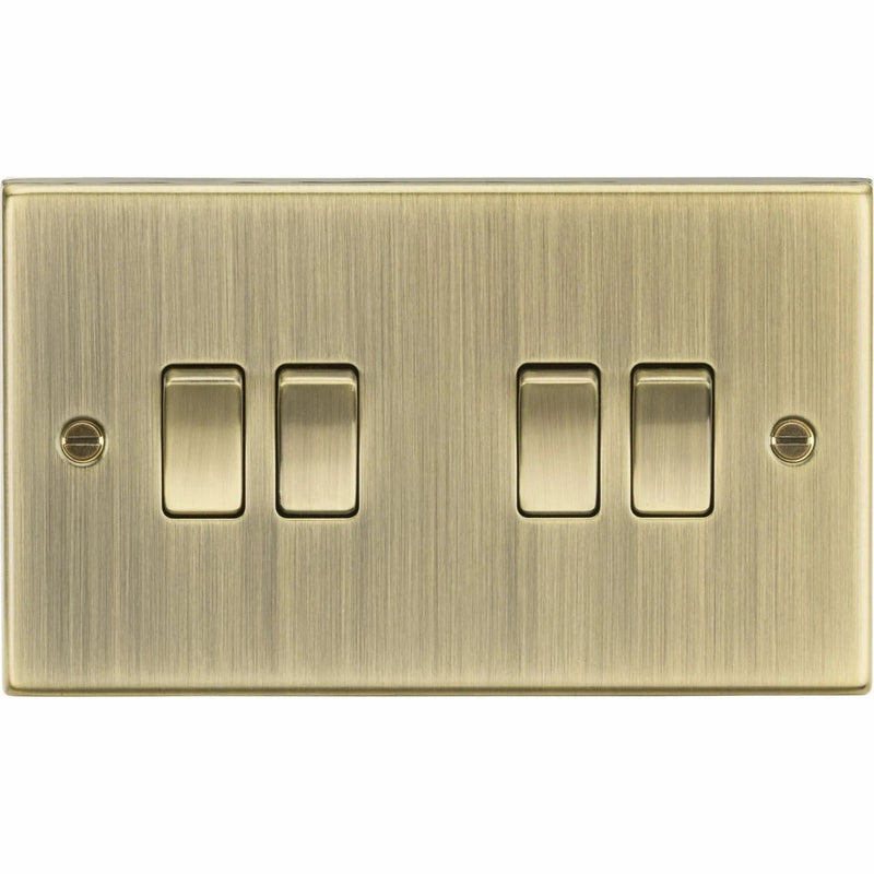 Knightsbridge 10AX 4G 2 Way Plate Switch - Square Edge Antique Brass - CS41AB, Image 1 of 1