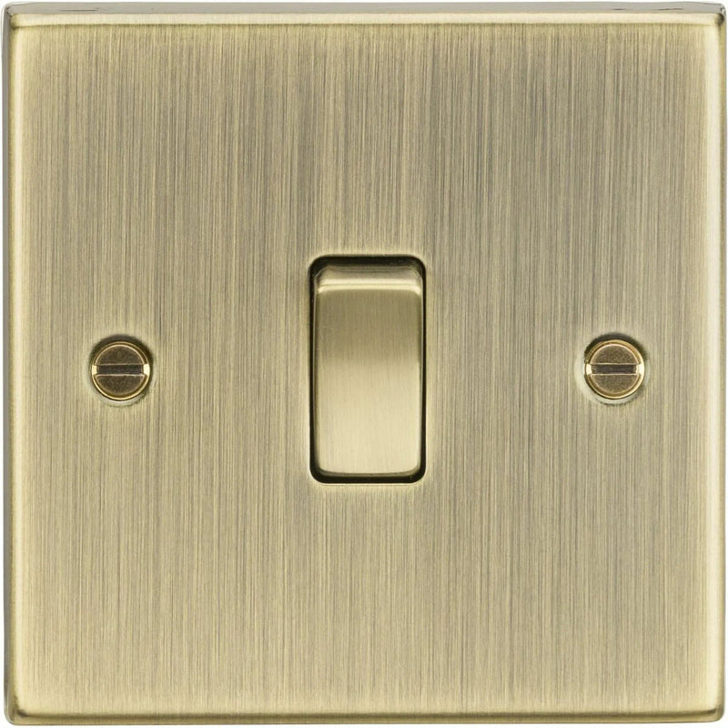 Knightsbridge 20A 1G DP Switch - Square Edge Antique Brass - CS834AB, Image 1 of 1