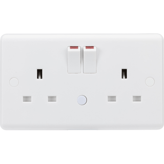 Knightsbridge 13A 2G DP switched socket with night light function - White - CU9NL