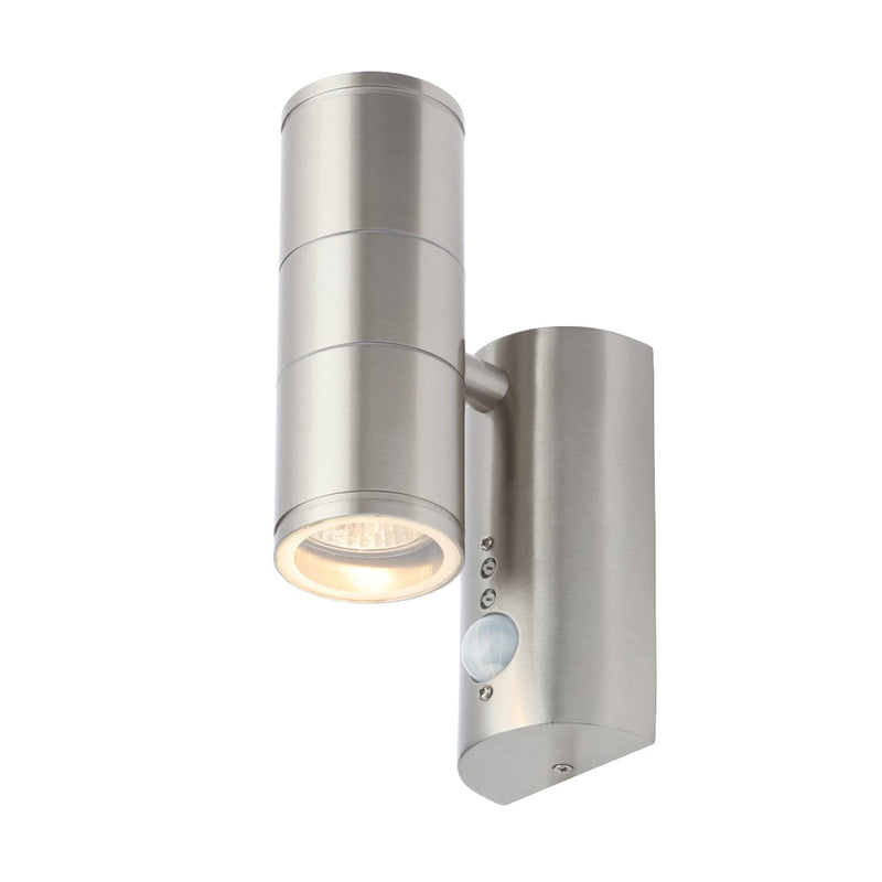 Forum Islay Up/Down GU10 Wall Light with PIR - Stainless Steel - CZ-29319-SST, Image 1 of 1