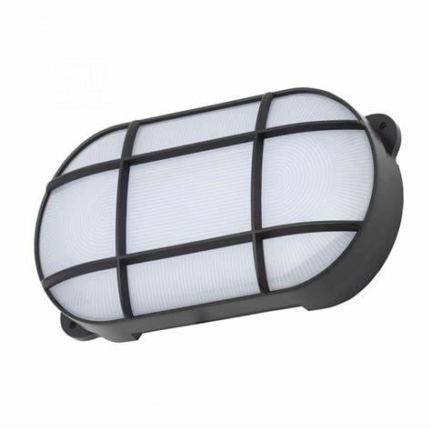 Forum Capella 15W LED Oval Grid Bulkhead IP65 - Black - CZ-34027-BLK, Image 1 of 1