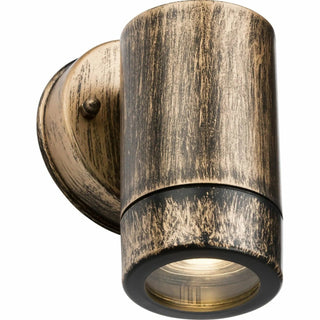 Knightsbridge EAMON - 230V IP54 GU10 Polycarbonate Single Wall light - Brushed Brass - EA1BB