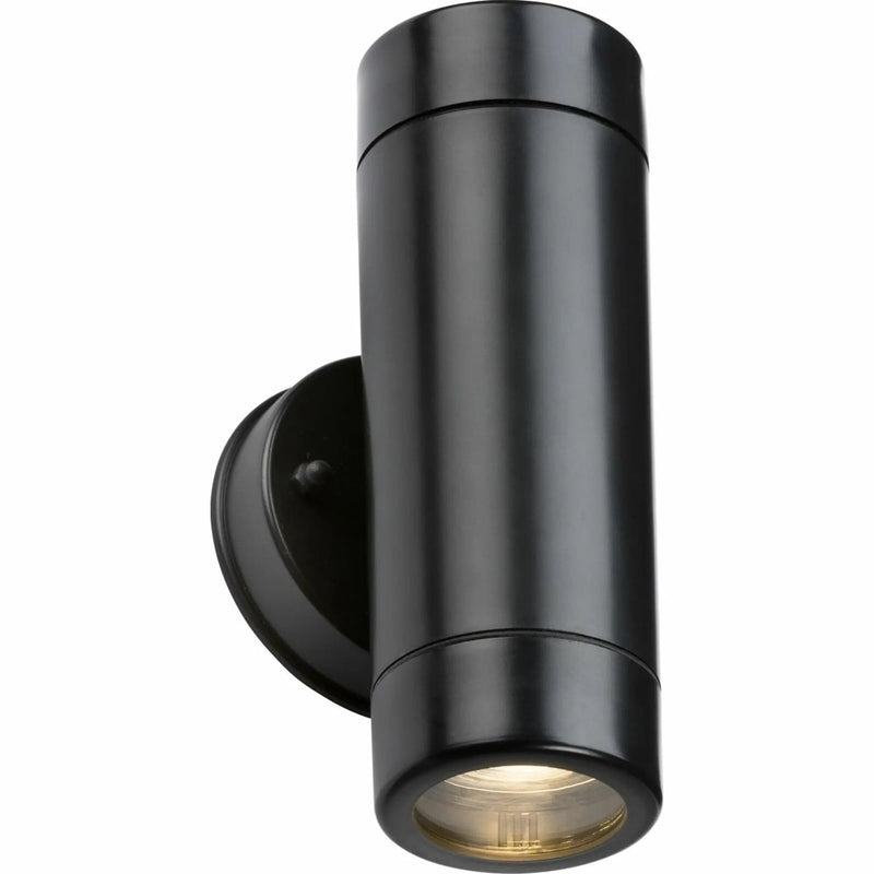 Knightsbridge EAMON - 230V IP54 GU10 Polycarbonate Up/Down Wall light - Black - EA2BK, Image 1 of 1