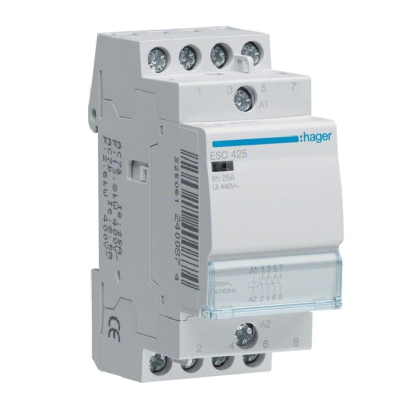 Hager 25A TPN Contactor, 4P - ESC425, Image 1 of 1