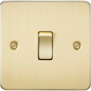 Knightsbridge Flat Plate 10AX 1G 2 Way Switch - Brushed Brass - FP2000BB