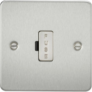 Knightsbridge Flat Plate 13A fused spur unit - brushed chrome - FP6000BC