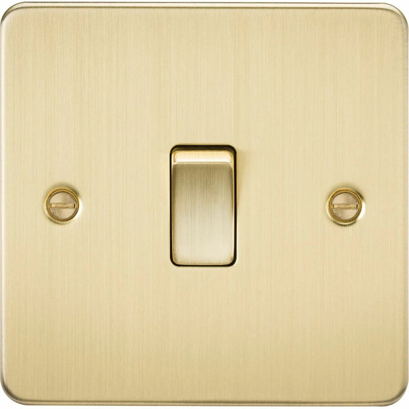 Knightsbridge Flat Plate 20A 1G DP switch - brushed brass - FP8341BB, Image 1 of 1