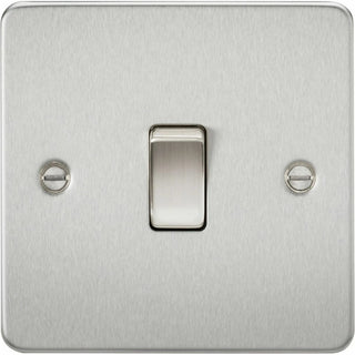 Knightsbridge Flat Plate 20A 1G DP switch - brushed chrome - FP8341BC