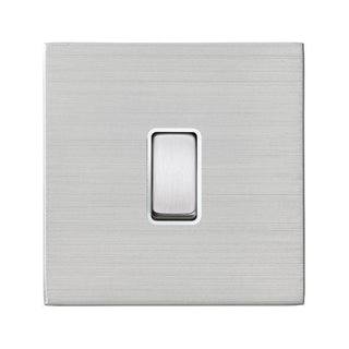 Hamilton Hartland CFX 10A 1 Gang 2 Way Screwless Light Switch - Satin Steel with White Insert  - 74CR21SS-W